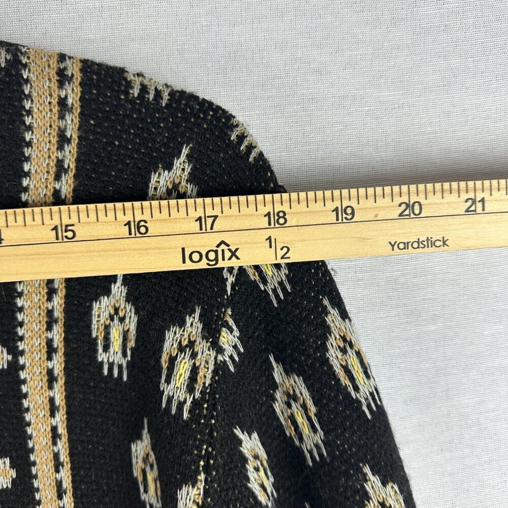 CENY WOMEN'S RUG PRINT ACRYLIC SWEATER LONG SLEEVE BUTTO-UP VINTAGE SIZE S - Picture 5 of 9